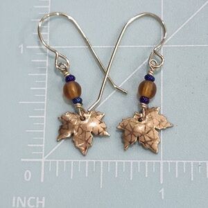 Holly Yashi Dainty Gold Tone Maple Leaf Earrings